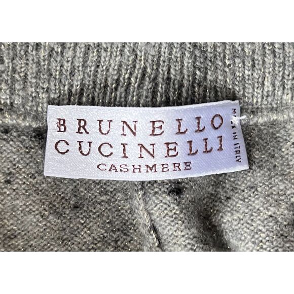 BRUNELLO CUCINELLI Gray Cashmere Relaxed Lounge Jogger Pants Women's Size Large - Picture 5 of 8